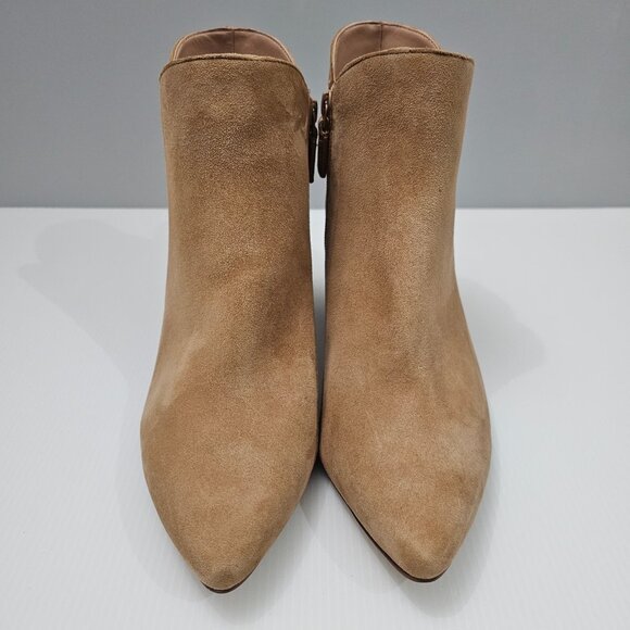 NEW Cole Haan Elyse Ankle Bootie Size 10 Blush Tan Suede Block Heel Pointed Toe - Picture 5 of 14